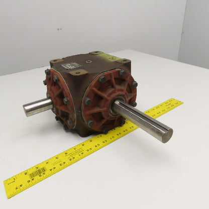 Curtis No. 515 911701-2 1:1 Ratio Dual Output Type D Right Angle Gear Box 1 and 1/4 " shaft