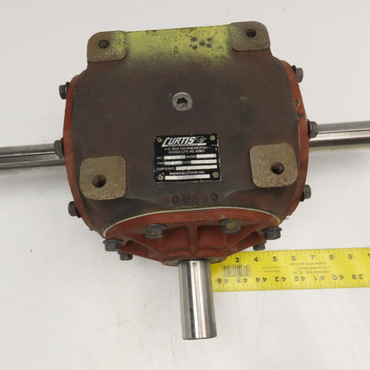 Curtis No. 515 911701-2 1:1 Ratio Dual Output Type D Right Angle Gear Box 1 and 1/4 " shaft