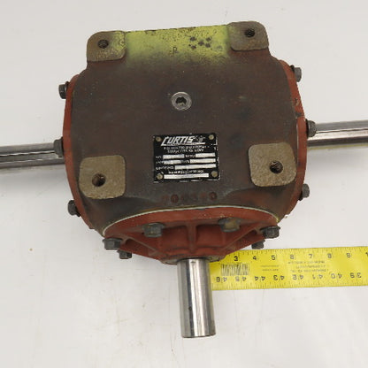 Curtis No. 515 911701-2 1:1 Ratio Dual Output Type D Right Angle Gear Box 1 and 1/4 " shaft