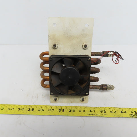 Walter Roller Trumpf 4"x 4" Mini Copper Radiator Fluid Cooler W/Fan