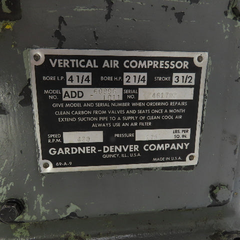 Gardner Denver ACD1 ADD 60896-1011 Piston Air Compressor Pump Head Parts/Repair