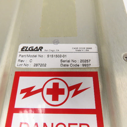 Elgar 5151502-01 Rev. C Uninterruptable Power Supply Battery Pack 5151501-01