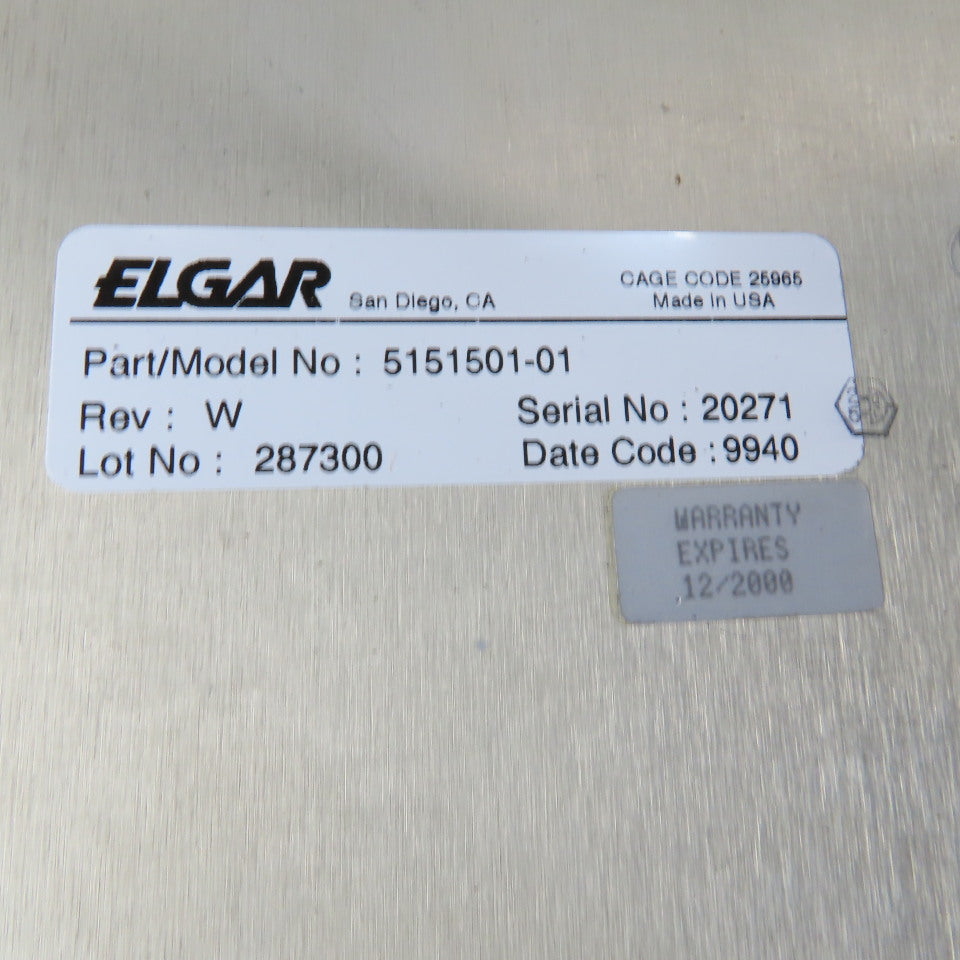 Elgar 5151502-01 Rev. C Uninterruptable Power Supply Battery Pack 5151501-01