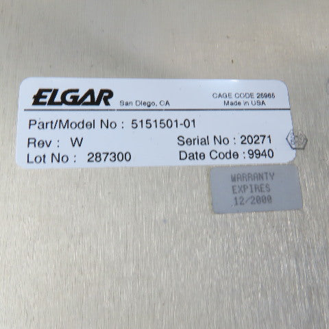 Elgar 5151502-01 Rev. C Uninterruptable Power Supply Battery Pack 5151501-01