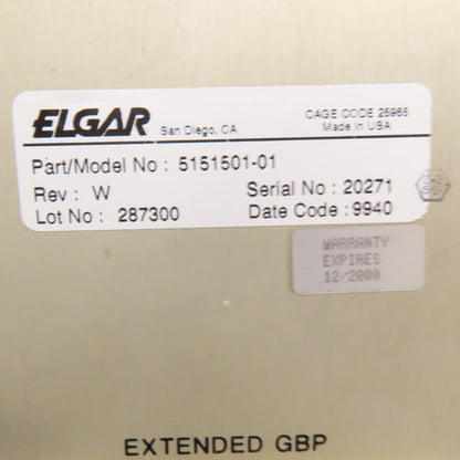 Elgar 5151501-01 9151595-01B Uninterruptable Power Supply Capacitor Assembly