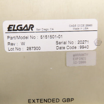 Elgar 5151501-01 9151595-01B Uninterruptable Power Supply Capacitor Assembly