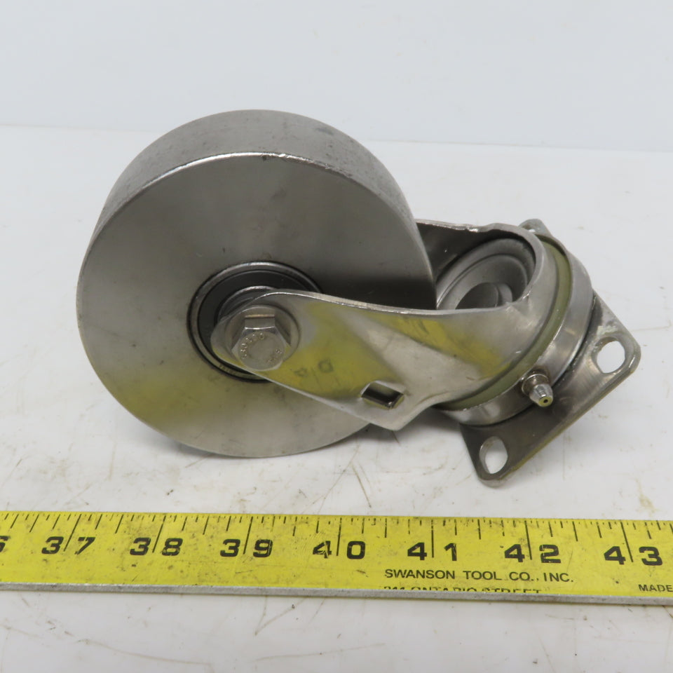 Hamilton S-STL-4SZ Stainless Steel Swivel Plate Caster 4" x 1-3/8"