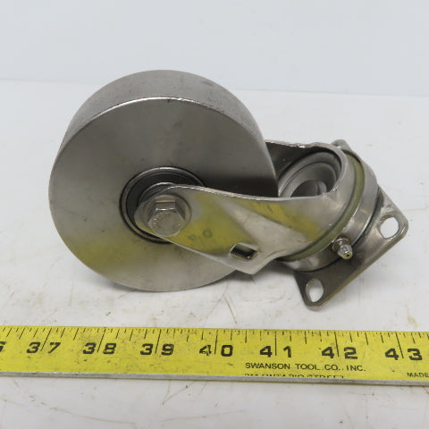 Hamilton S-STL-4SZ Stainless Steel Swivel Plate Caster 4" x 1-3/8"
