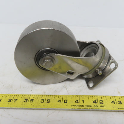 Hamilton S-STL-4SZ Stainless Steel Swivel Plate Caster 4" x 1-3/8"