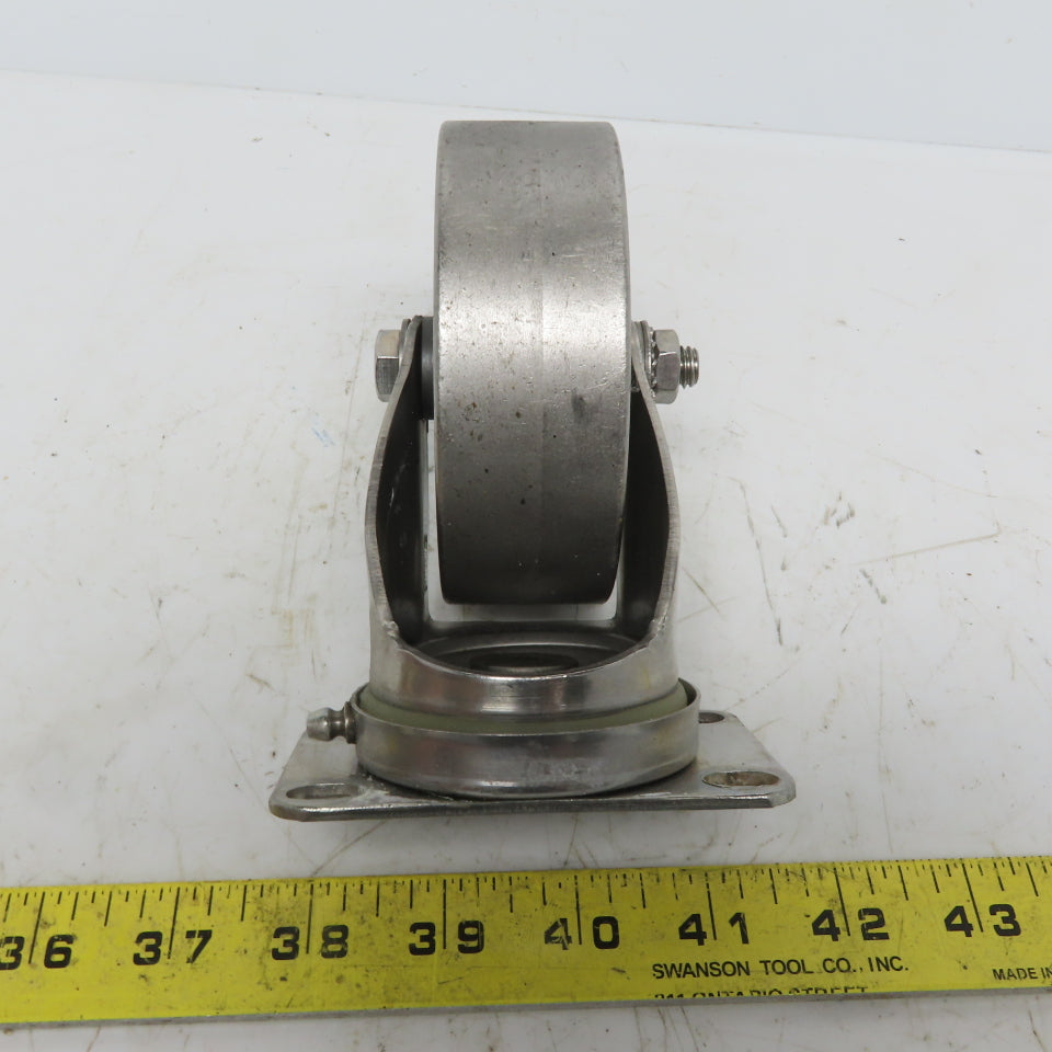 Hamilton S-STL-4SZ Stainless Steel Swivel Plate Caster 4" x 1-3/8"