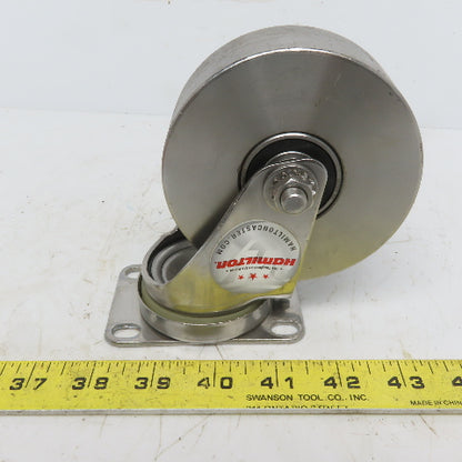 Hamilton S-STL-4SZ Stainless Steel Swivel Plate Caster 4" x 1-3/8"