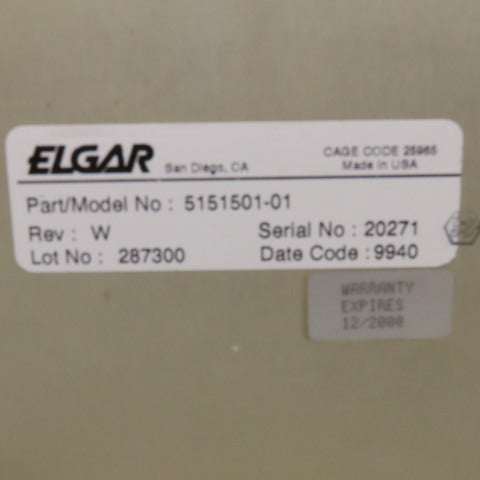 Elgar 5151501-01 5151563-01 Rev G Uninterruptible Power Supply Circuit Board