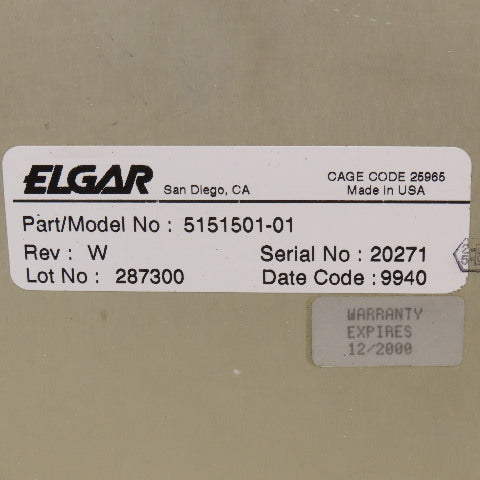 Elgar 5151501-01 5151565-01 Uninterruptible Power Supply Circuit Board