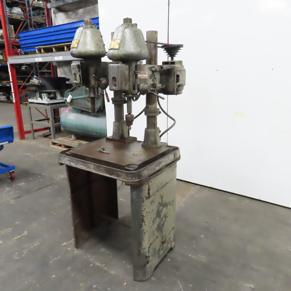 Cincinnati Royal 18 2 Head Spindle Gang Drill Press 5" Stroke 28" x 23" Table