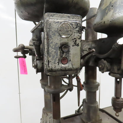 Cincinnati Royal 18 2 Head Spindle Gang Drill Press 5" Stroke 28" x 23" Table