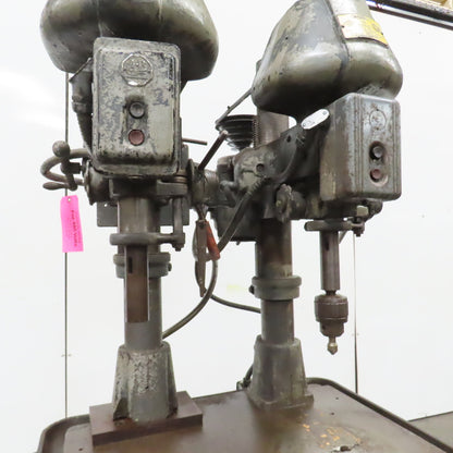 Cincinnati Royal 18 2 Head Spindle Gang Drill Press 5" Stroke 28" x 23" Table