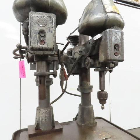 Cincinnati Royal 18 2 Head Spindle Gang Drill Press 5" Stroke 28" x 23" Table