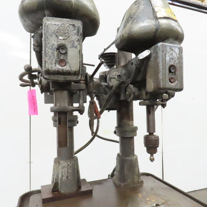 Cincinnati Royal 18 2 Head Spindle Gang Drill Press 5" Stroke 28" x 23" Table