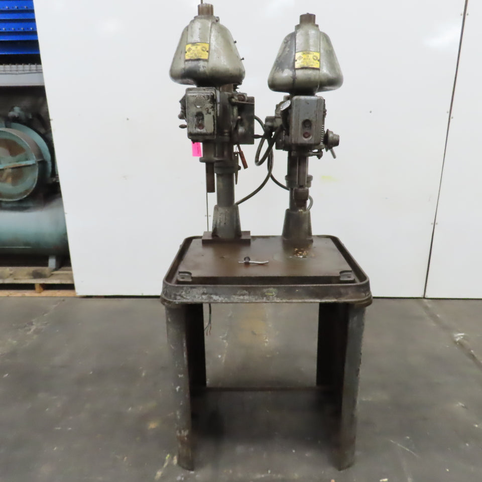Cincinnati Royal 18 2 Head Spindle Gang Drill Press 5" Stroke 28" x 23" Table