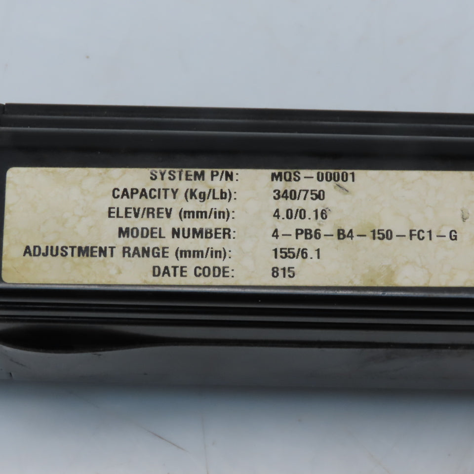 Suspa Movotec D43-01501/D40-0027 Manual Lift System 6" Stroke 750lb Capacity