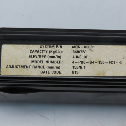 Suspa Movotec D43-01501/D40-0027 Manual Lift System 6" Stroke 750lb Capacity