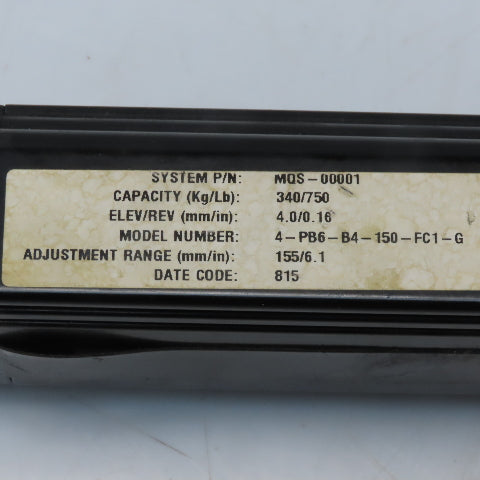 Suspa Movotec D43-01501/D40-0027 Manual Lift System 6" Stroke 750lb Capacity