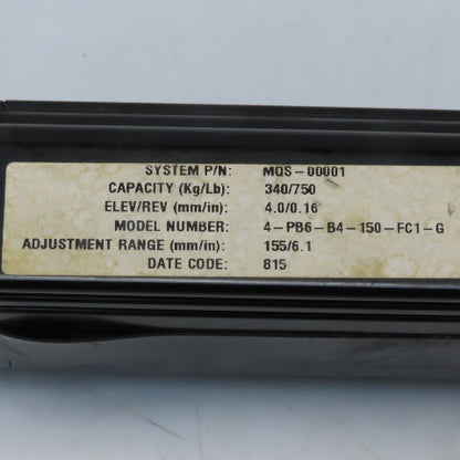 Suspa Movotec D43-01501/D40-0027 Manual Lift System 6" Stroke 750lb Capacity