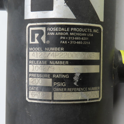 Rosedale 4123/4P2200CDVNB Basket Strainer Filter Housing 12"x4" 200 PSIG 3/4"NPT
