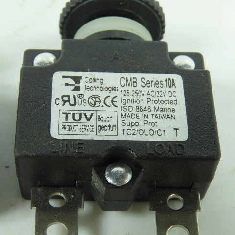 Carling Technologies CMB Series Push To Reset Boat Breaker 10A 250V AC Lot Of 5