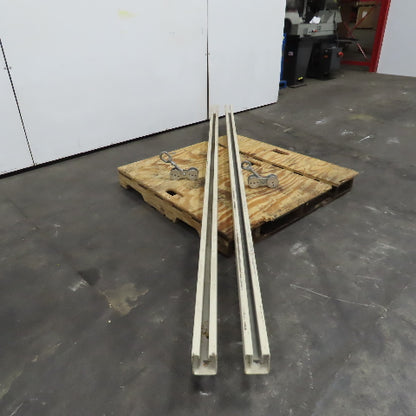 120" x 3-1/4" x 2-1/2" Steel Strut Channel With Trolleys Set Of 2