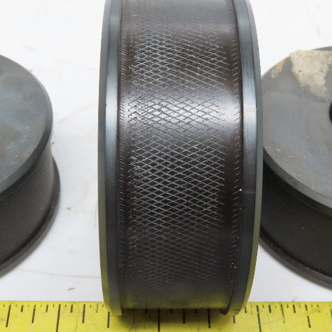 3" Diam x 0.90" Face Knurled Pulley Idler 1-1/2" Keyed Bore 1-1/4" Wide Lot of 3