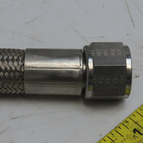 5/8" ID x 67" Stainless Steel Braided Hose W/Thin Polly Liner AV-12F Swivel Ends