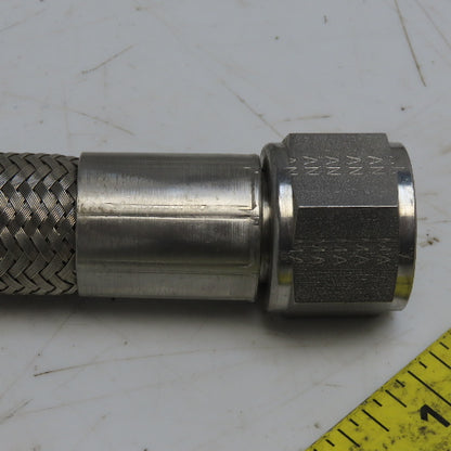 5/8" ID x 67" Stainless Steel Braided Hose W/Thin Polly Liner AV-12F Swivel Ends