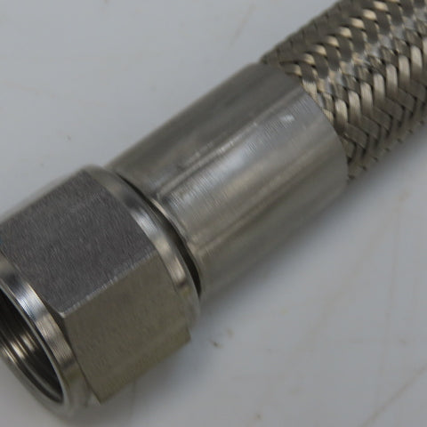 5/8" ID x 67" Stainless Steel Braided Hose W/Thin Polly Liner AV-12F Swivel Ends