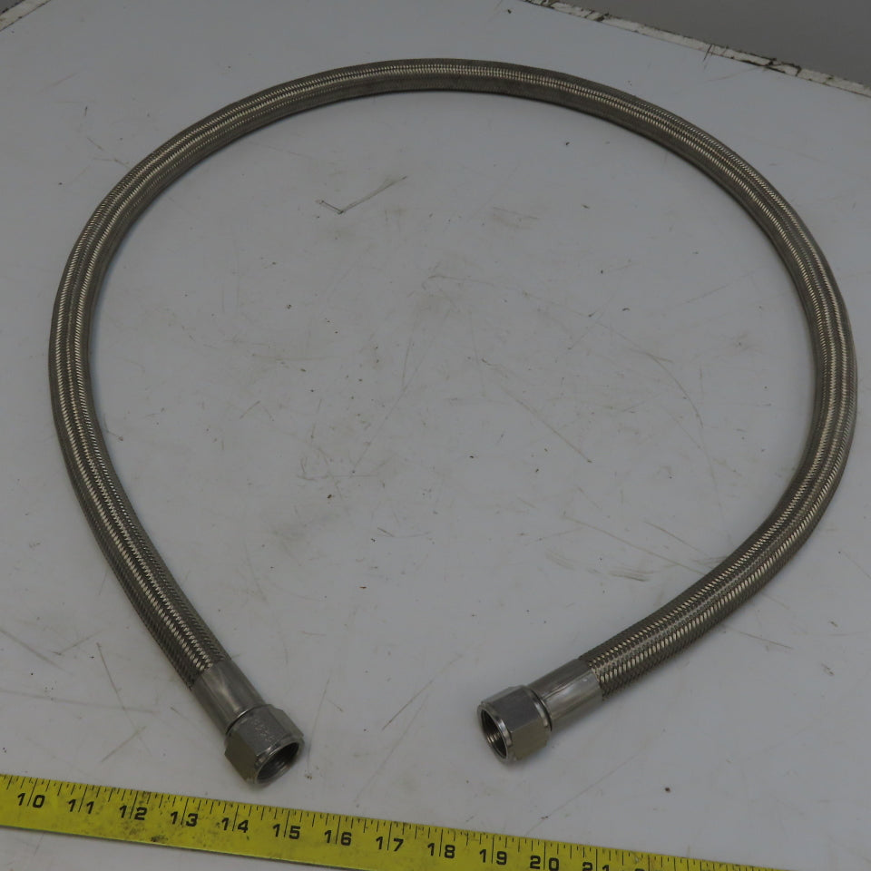 5/8" ID x 67" Stainless Steel Braided Hose W/Thin Polly Liner AV-12F Swivel Ends