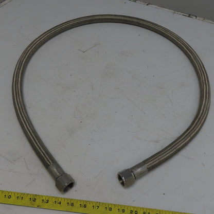 5/8" ID x 67" Stainless Steel Braided Hose W/Thin Polly Liner AV-12F Swivel Ends