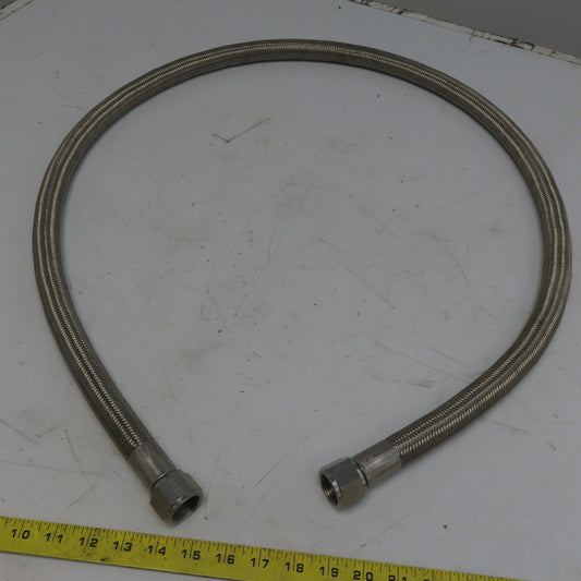 5/8" ID x 67" Stainless Steel Braided Hose W/Thin Polly Liner AV-12F Swivel Ends