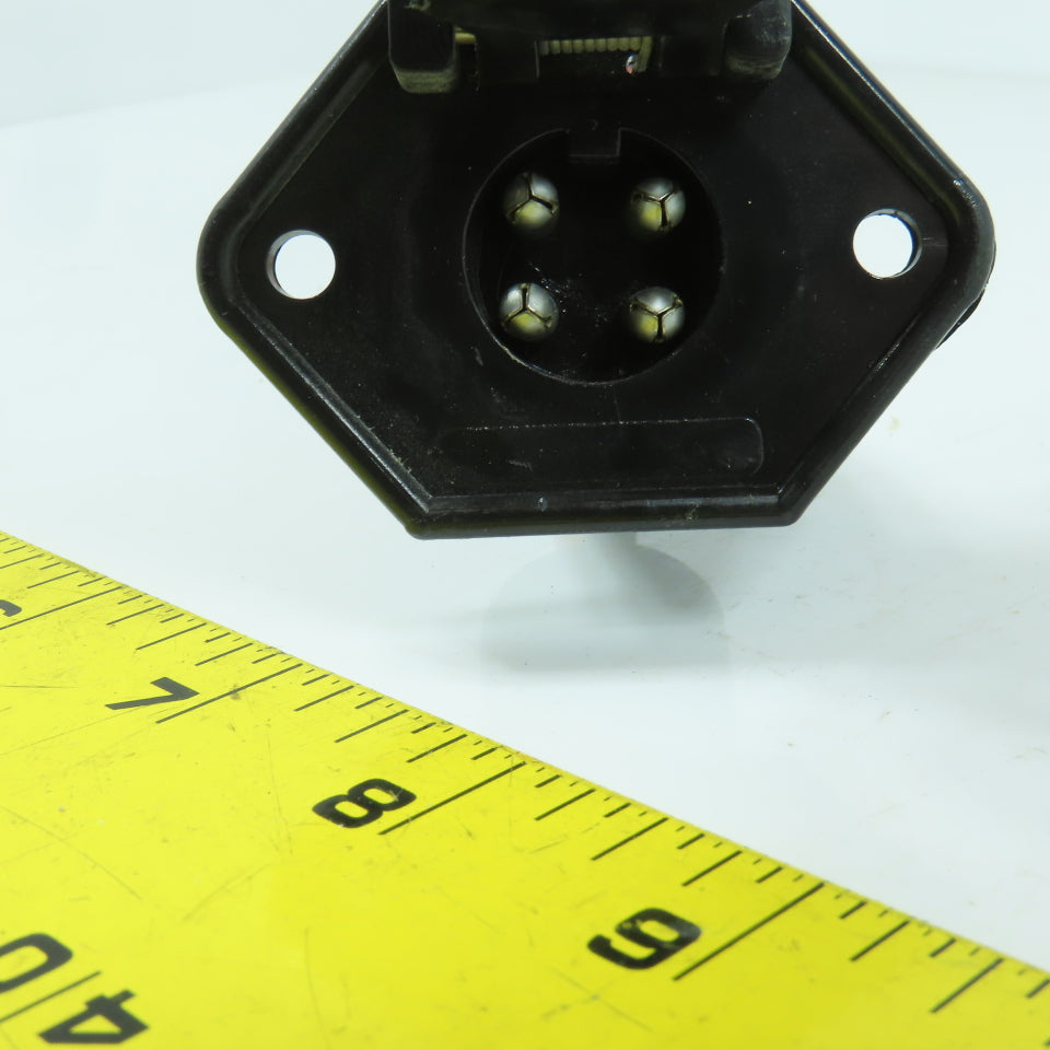 4-Prong 4-Wire Male Pigtail Cordset Plug-In W/ Notch For Marine Boats