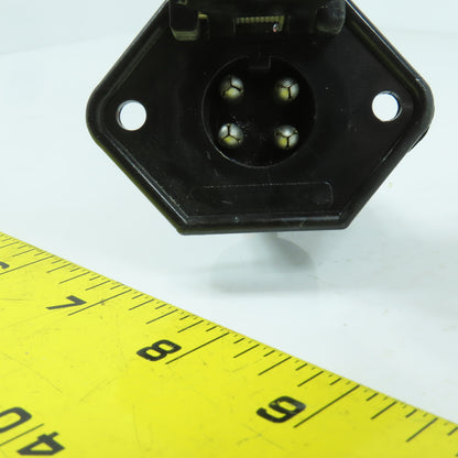 4-Prong 4-Wire Male Pigtail Cordset Plug-In W/ Notch For Marine Boats