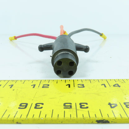 4-Hole 3-Wire Female Pigtail Cordset Plug-In W/ Notch For Marine Boats