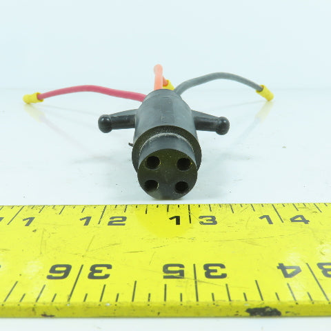 4-Hole 3-Wire Female Pigtail Cordset Plug-In W/ Notch For Marine Boats
