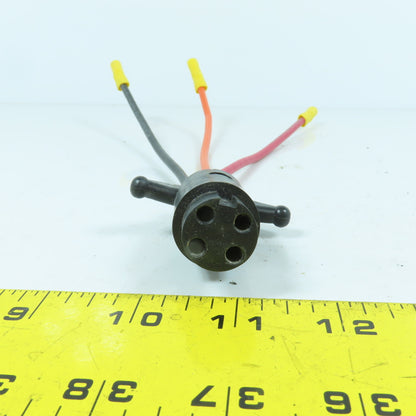 4-Hole 3-Wire Female Pigtail Cordset Plug-In W/ Notch For Marine Boats