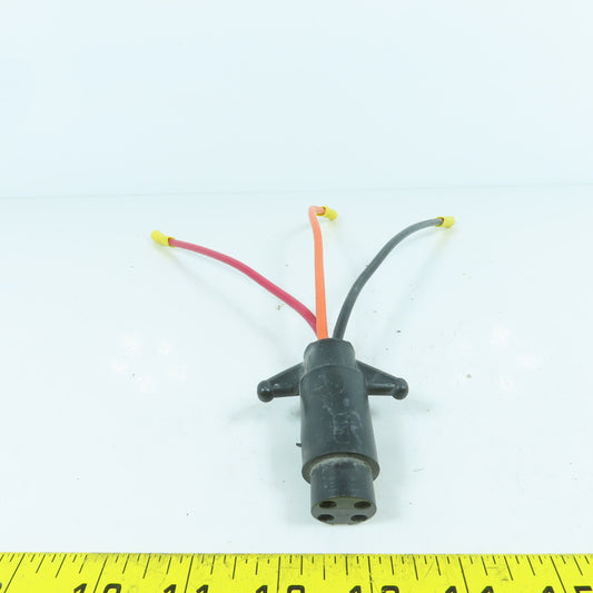 4-Hole 3-Wire Female Pigtail Cordset Plug-In W/ Notch For Marine Boats