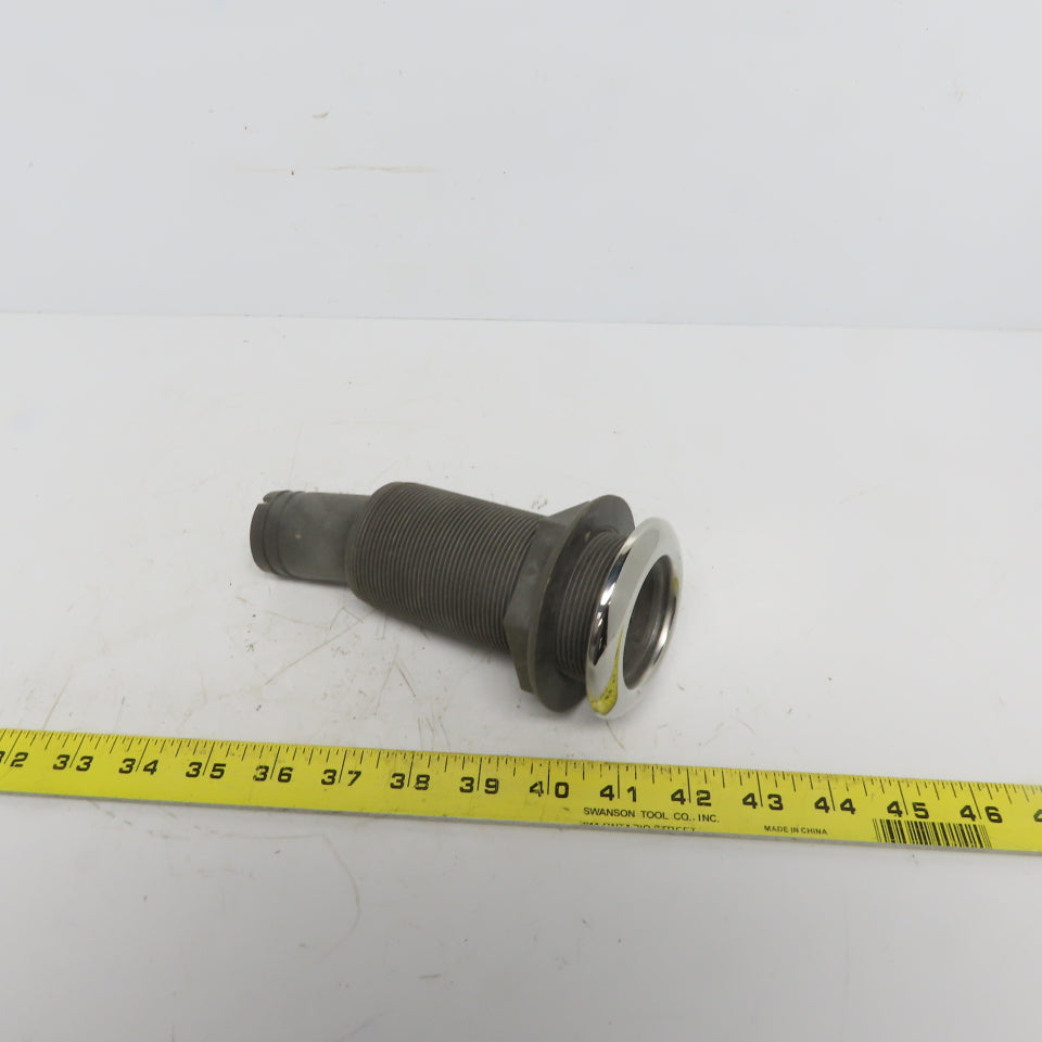 1-1/2" Thru Hull Scupper Drain 15° W/One Way Flap & Stainless Steel Ring