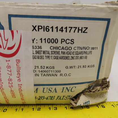 George Malcom XPI6114177HZ #6 x 1-1/4" Sheet Metal Pan Head Screw 22 Lbs.