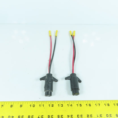4-Hole 2-Wire Female Pigtail Cordset Receptacle Notched For Marine Boat Lot Of 2
