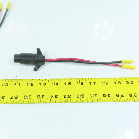 4-Hole 2-Wire Female Pigtail Cordset Receptacle Notched For Marine Boat Lot Of 2