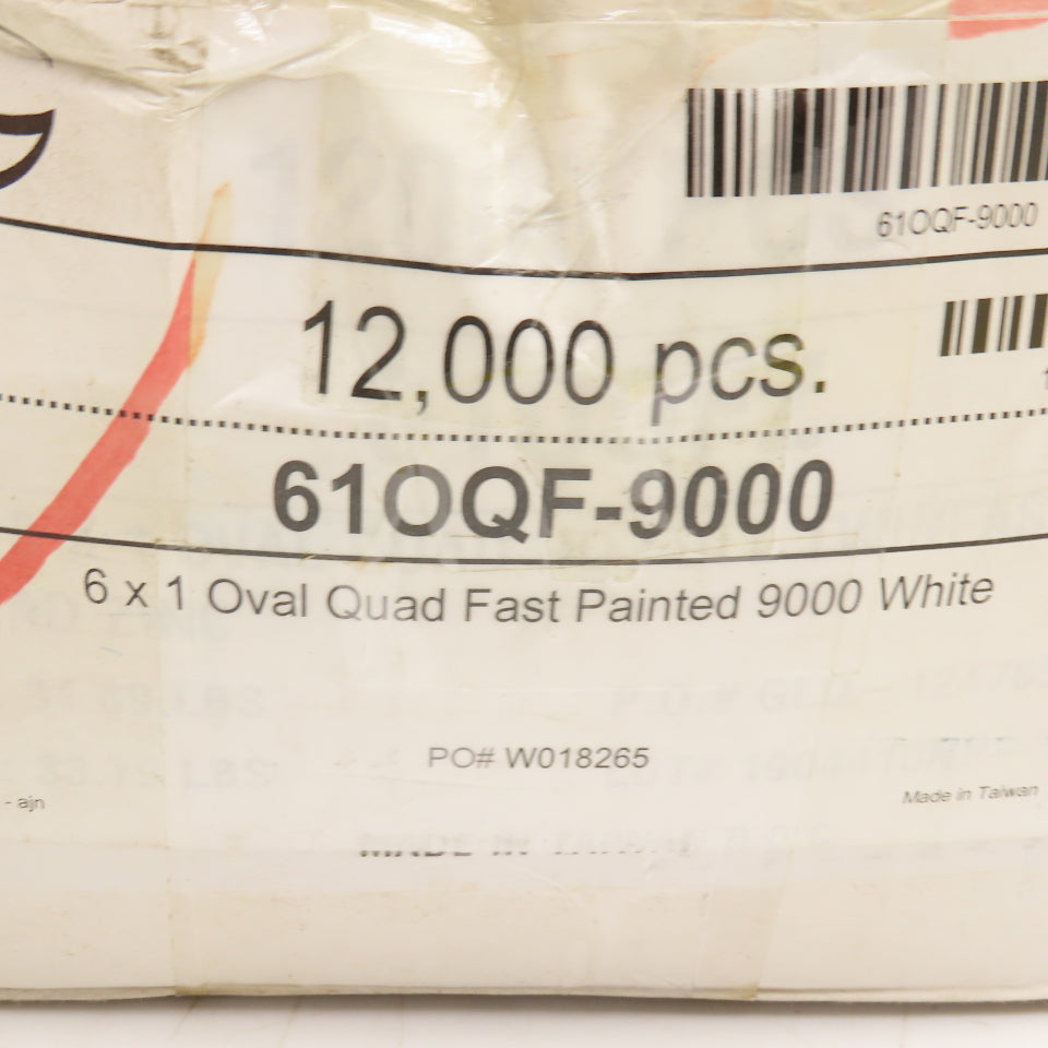 Global Linl 610QF-9000 #6 x 1" Sheet Metal Oval White Head Screw Zinc 32 Lbs.