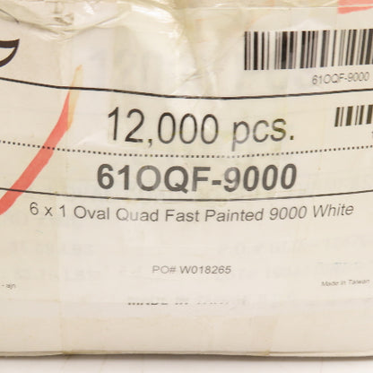 Global Linl 610QF-9000 #6 x 1" Sheet Metal Oval White Head Screw Zinc 32 Lbs.