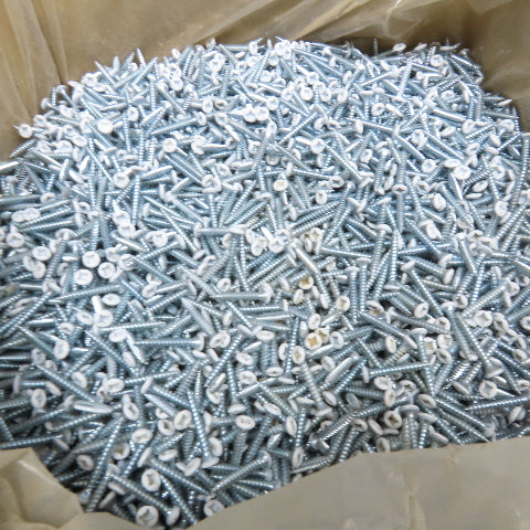 Global Linl 610QF-9000 #6 x 1" Sheet Metal Oval White Head Screw Zinc 32 Lbs.